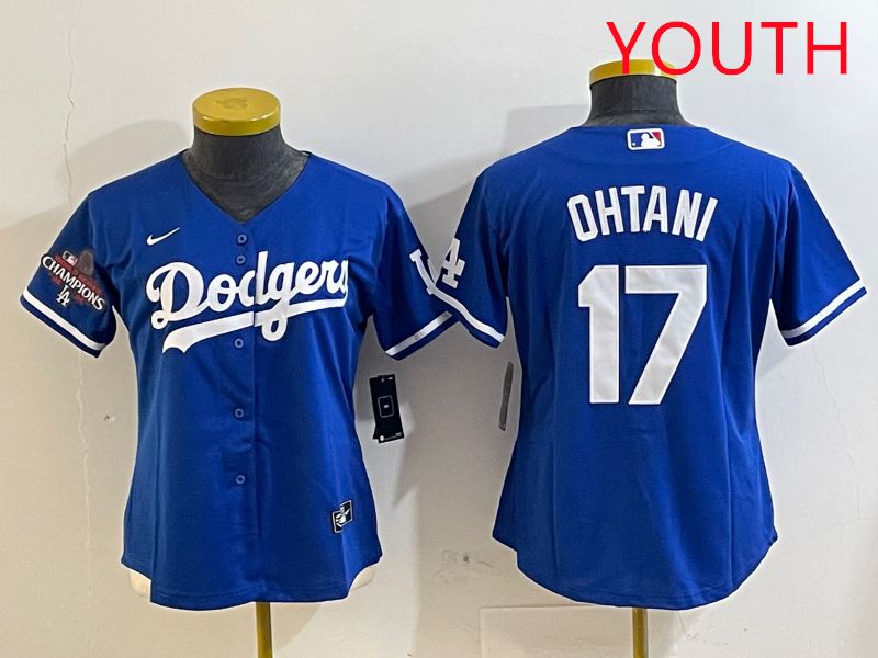 Youth Los Angeles Dodgers 17 Ohtani Blue Game 2025 Nike MLB Jersey style 3181
